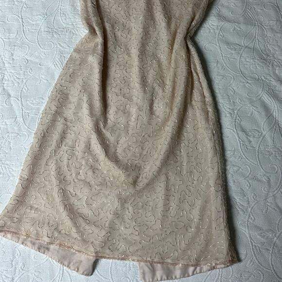 Jewel Queen Vintage Light Pink Silk Sequin Dress Size Small - Picture 5 of 8